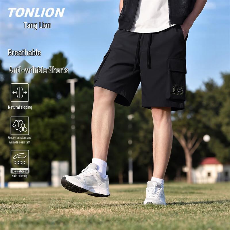 

TonLion Men s Summer Casual Straight-Leg Shorts M