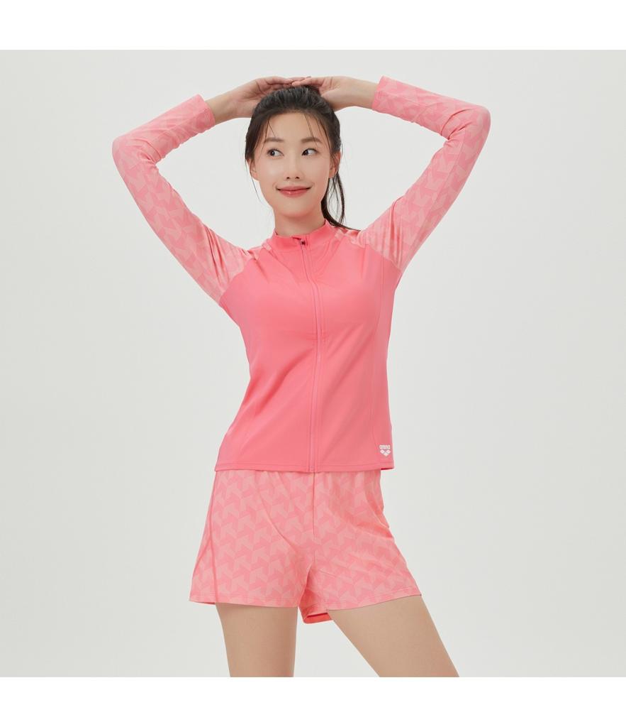 Alena Nobly Leisure Zip-Up Rash Guard Set A4Bl1Ps14Cor