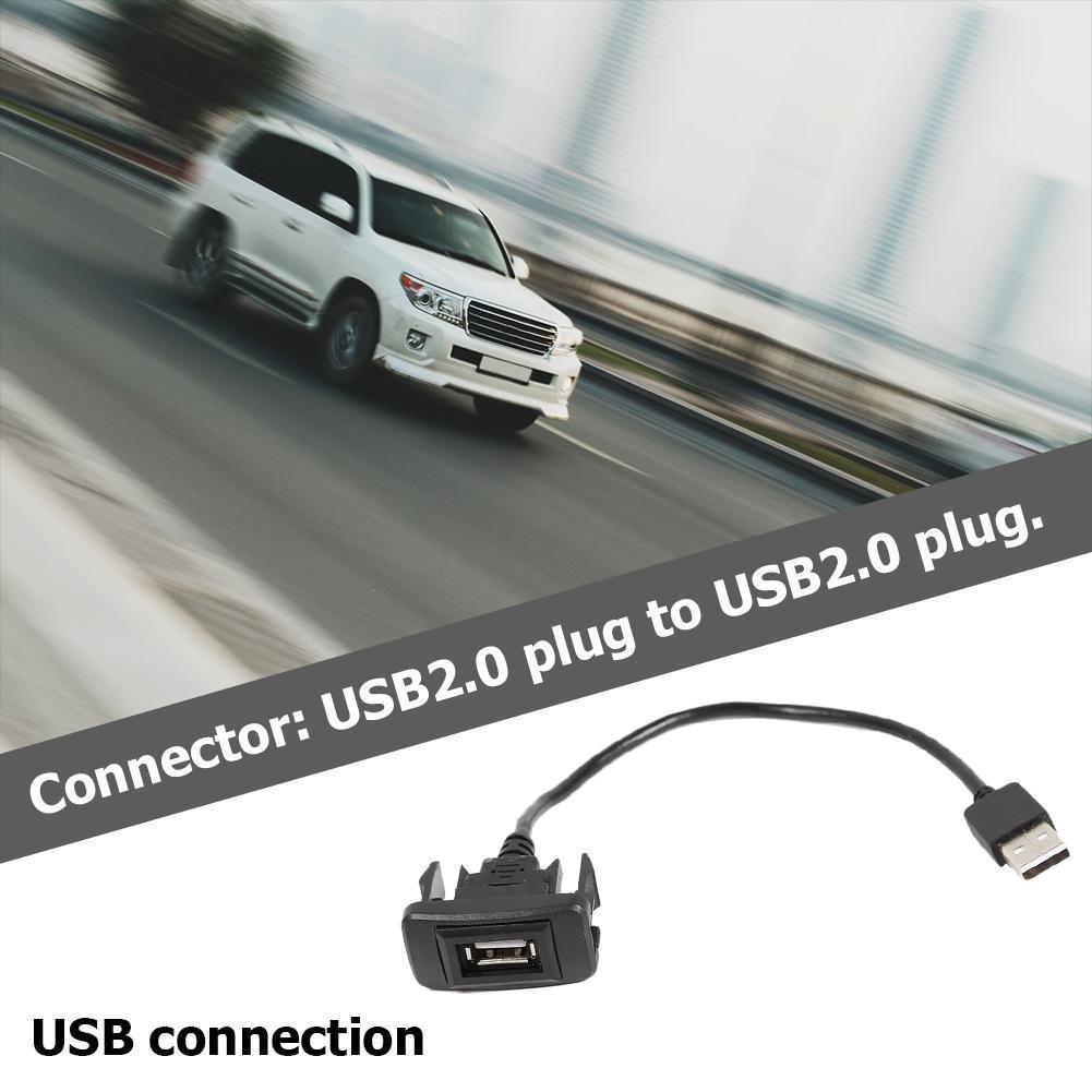 25cm Extension Cable Auto Accessories Car Dash Board Extension Cable USB 2.0 Port Black for Toyota Hilux Vigo Fortuner 2004-2012