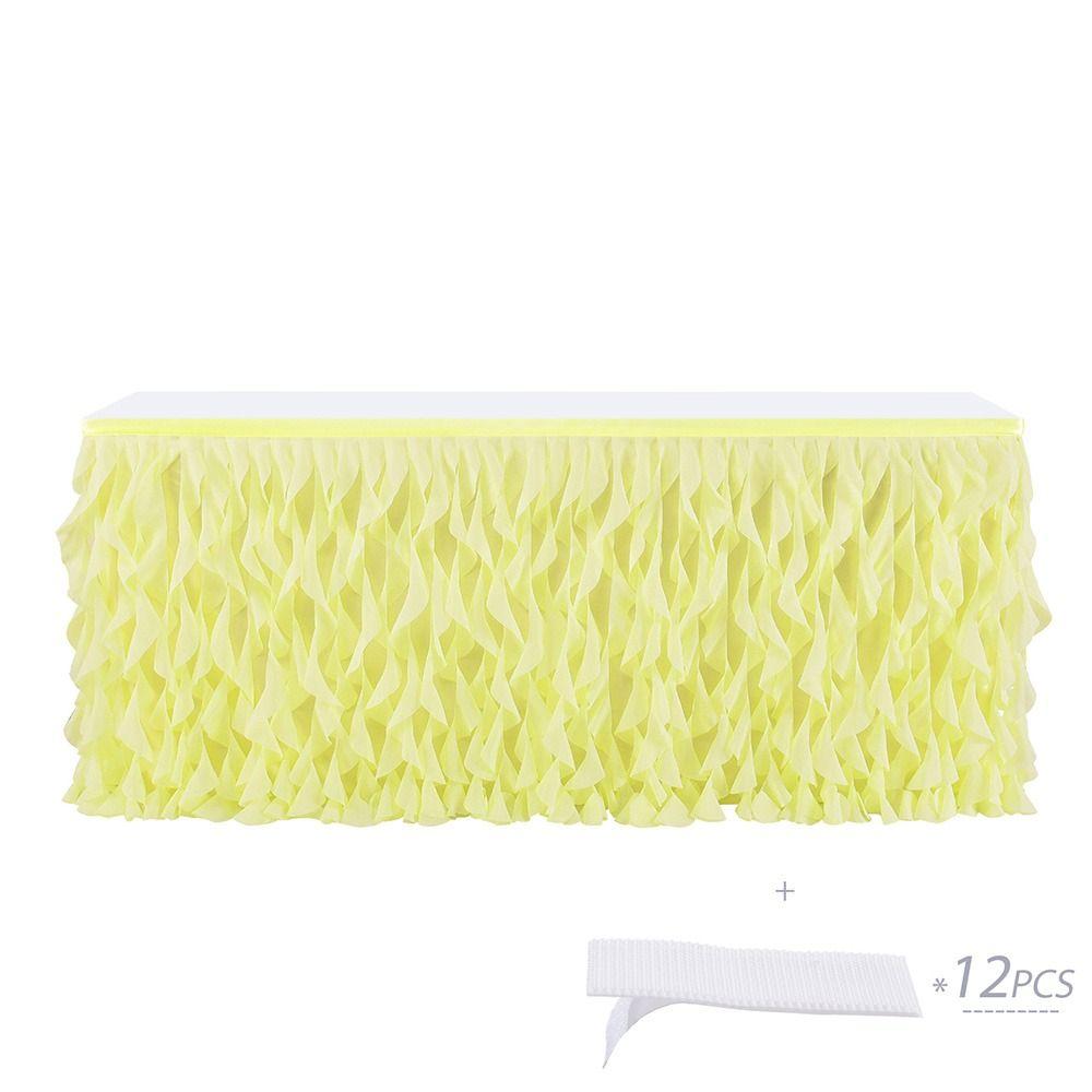183cm*76cm Ruffle Table Skirt Multicolor Table Skirt Elegant Tulle Table Skirt for Baby Shower