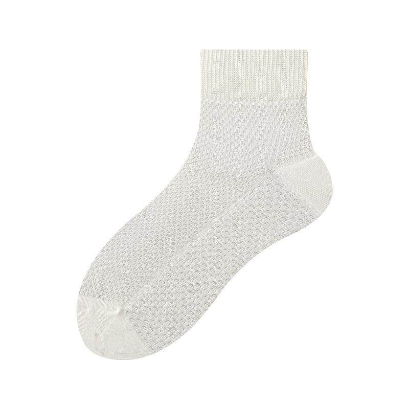 Pure Cotton Women's Summer Thin Mesh Sweat-absorbing, Breathable, Antibacterial and Deodorizing All-cotton Mid-calf Socks
