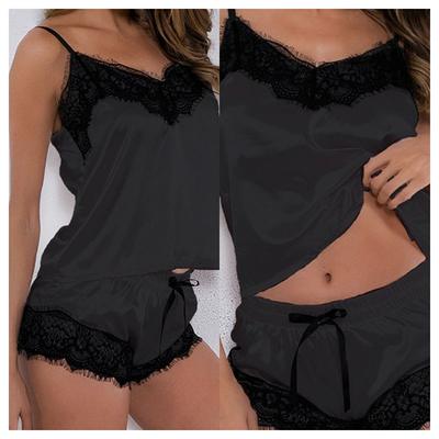 Two-Piece Women's V-Neck Sexy Lace Camisole Pajamas Shorts Set Casual Women's Sleeveless Sexy Loungewear Young Girls Clothes