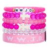 Christian Jewelry(Random Color Of Letters) 6pcs Faith Religious Easter Christian Cross Bracelets Suit Bracelet WWJD  High Quality