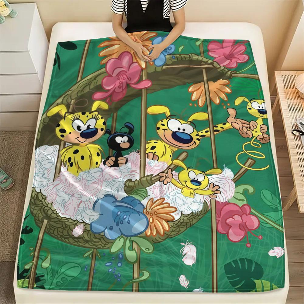 Marsupilami Flannel Blanket, High Quality Comfortable for All Seasons, Home Decor, Warmth and Comfort