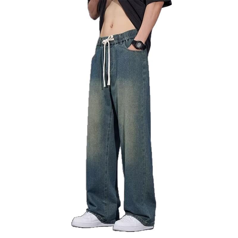 Jeans Men's Spring Black Men's Pants Men's Pants Boys Loose Casual Straight Pants Trousers Oversize Relaxed Fit Daily Wear Wide Leg Denim Pants