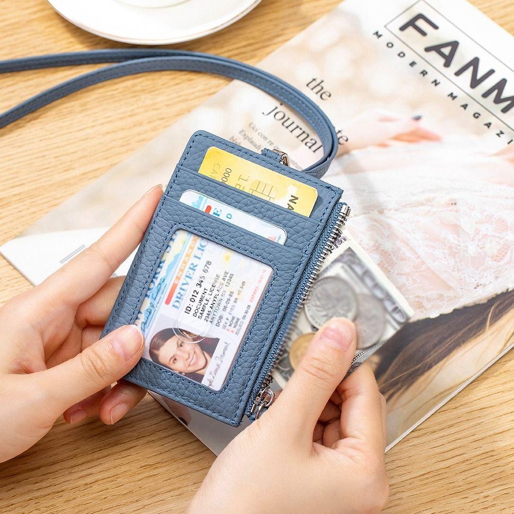 

Portable Neck Strap Card Holder with Lanyard Male Wallet Reel Strap Badge Holder Outdoor зелений