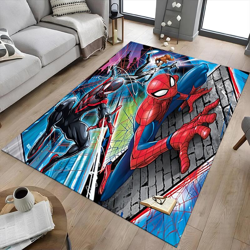 1pc Spiderman Spiderverse Carpet for Playroom Bedroom Living Room Sofa Home Decor,kids Game Area Rug Non-slip Floor Mat Y72880