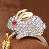 Milangirl  Cubic Zirconia Open Wedding Adjustable Rings Cute Finger Ring Bunny Animal  Rabbit Shape Rings for Women