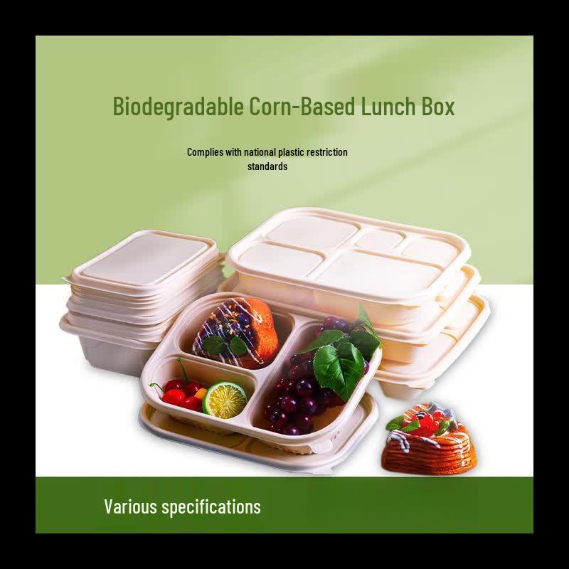 Eco-Friendly 4-Compartment Corn Starch Food Container