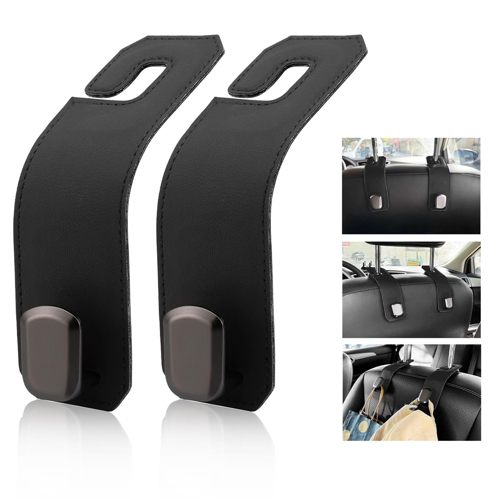 

Koongloong Крючок на подголовник, Крючок для автомобиля, Багаж, Грузовой крючок, Хранение в автомобиле, Аксессуары, Автомобильные аксессуары (2, Черный) чёрный