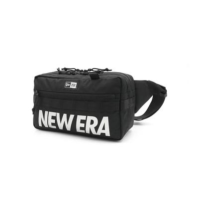 Square Waist Bag, Black / Silver Reflective Print, Free Size - Square Waist Bag New Era Print