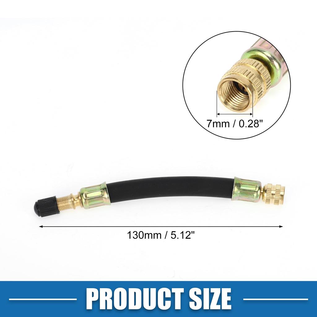 A ABSOPRO Tire Valve Stem Air Inflation Adapter Durable 130mm Long Tire Valve Extension Rubber Black