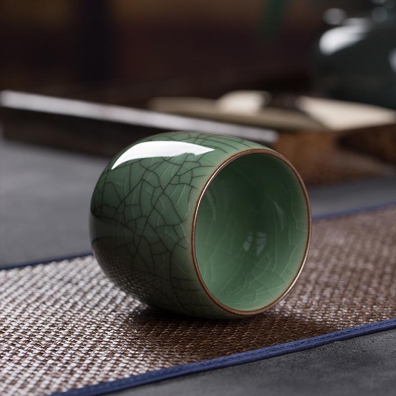 Large Longquan Celadon Ceramic Tea Cup - Master Gongfu Style Gift Bowl