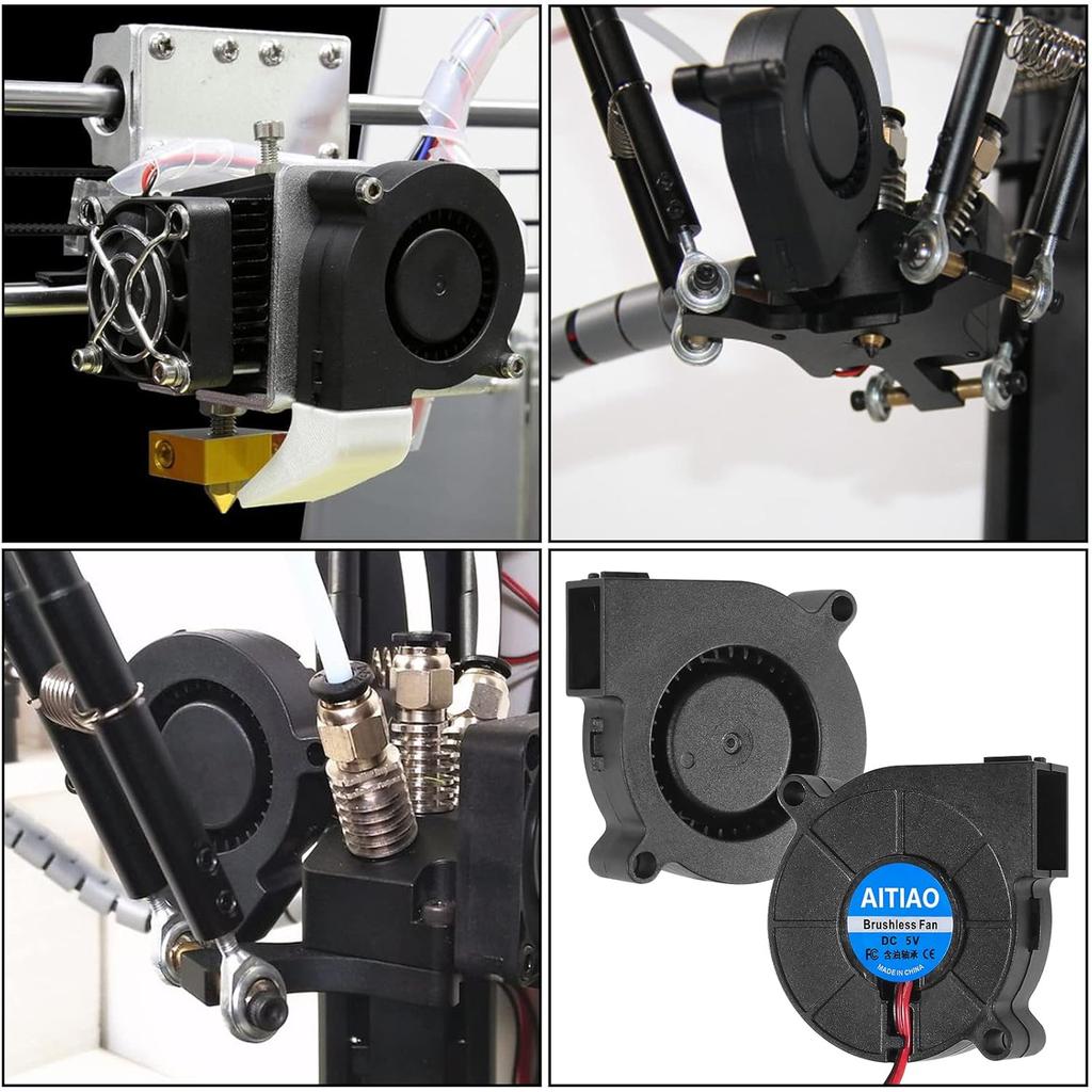 6PCS 5015 Blower Fan 5V DC Brushless Cooling Blower Fan 3D Printer Brushless Cooling Fans 50mmx15mm 2PIN