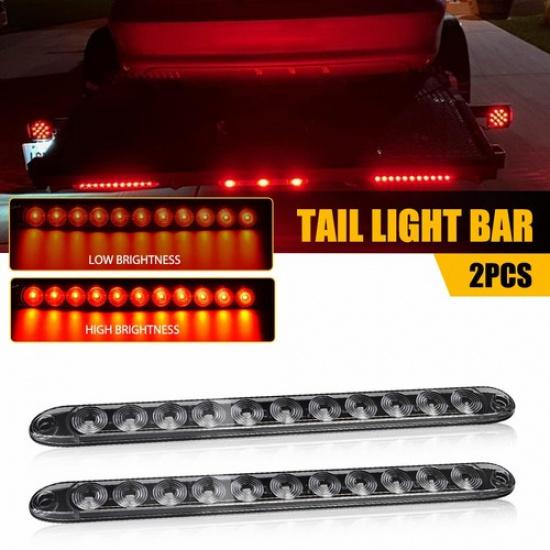 2/4X 15INCH Red Truck Trailer Light Bar Stop 11LED Tail Turn Brake Lights Strip