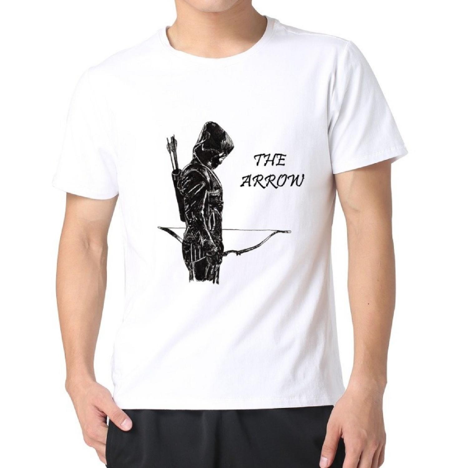 MAGGO Canadian Oliver Queen Stephen Amell Oliver Queen T Shirt Mens White S