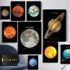 Earth Venus Moon Mars Saturn Uranus Planet Solar System Canvas Paintings Poster and Print Wall Art Pictures Kids Room Decor