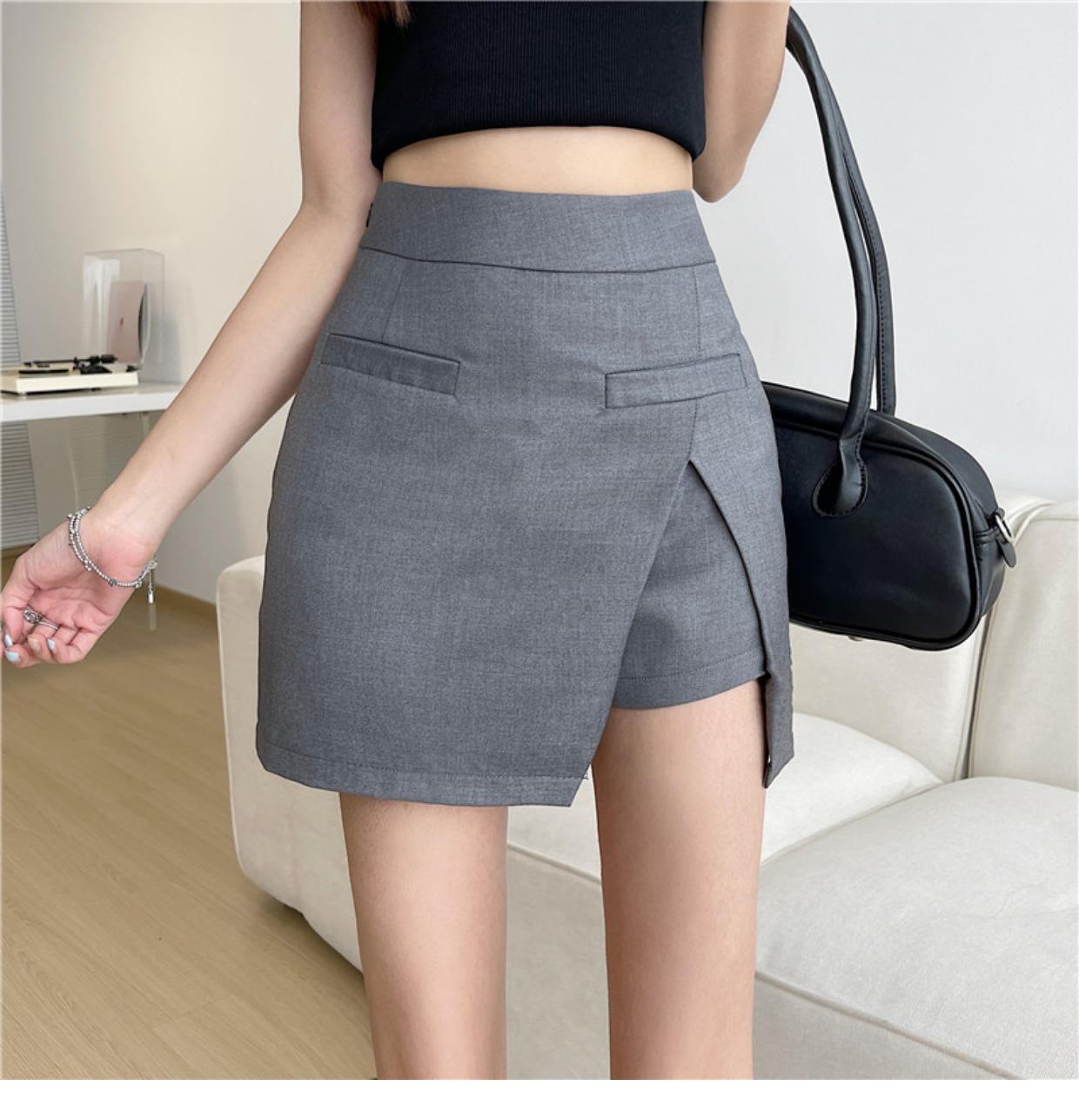 

2023 Лето-Осень Ниша А-силуэта с запахом на бедрах асимметричная короткая юбка для студенток больших размеров XS