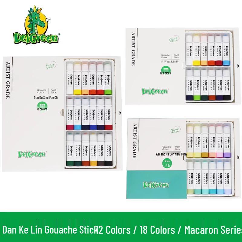 Dankelin Washable Watercolor Sticks: 12, 18, and Macaron Colors - Perfect for Painting and Graffiti.
