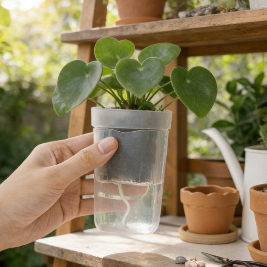 Self Watering Plant Pots Mini Translucent Plastic Planters Plant Propagation Pot with Reservoir for Seedlings Cuttings