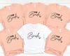 Team Bride Bachelorette Wedding Party Unisex Evjf Tee Shirt Casual Ladies Basic Ocollar Pink Short Sleeved Tshirt Girl