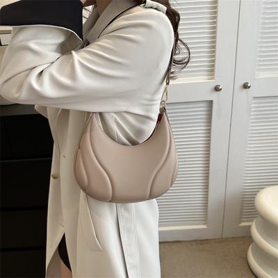 Sac pour FEMME en Polyuréthane Couleur Pure à Épaule Unique Sac à Chaîne Tendance Sac Bandoulière Sac Sous-Bras