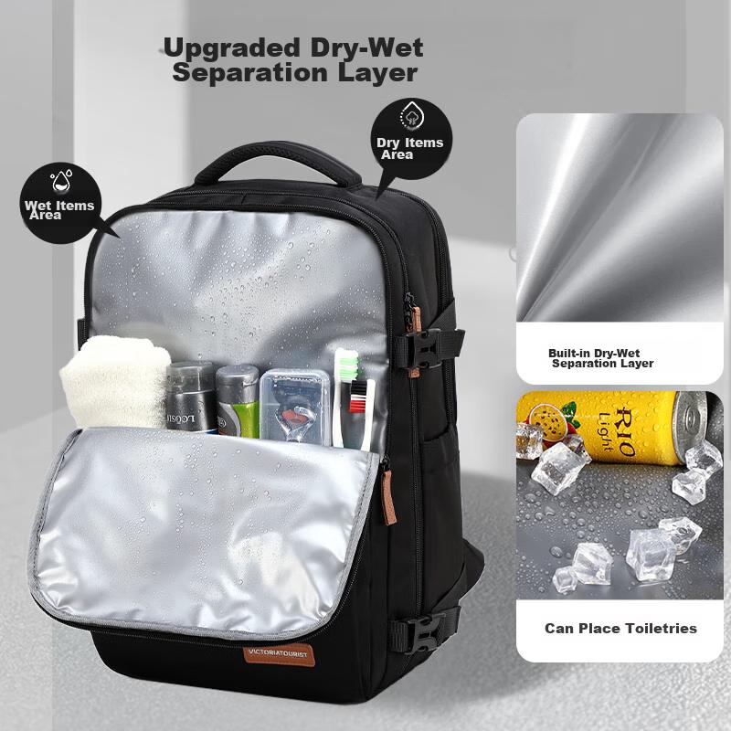 VICTORIATOURIST Backpack for Men, 16-Inch Laptop Bag, Large Capacity Short-Trip Business Travel Student Schoolbag
