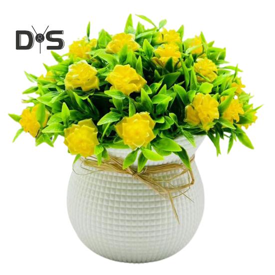 

Искусственные горшечные растения 31 головка цветка для дома, офиса, гостиной, спальни, свадьбы, искусственный цветочный бонсай, украшение для дома и улицы жёлтый