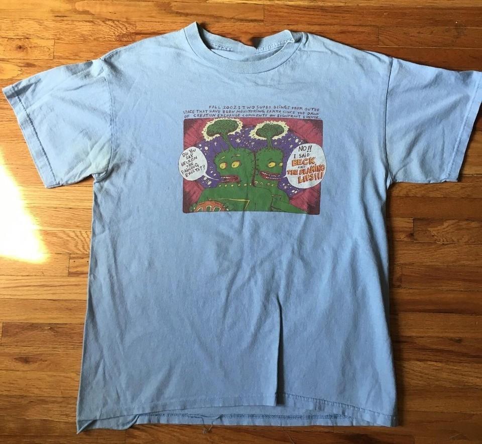 VTG The Flaming Lips Live 2002 Concert Shirt Light Blue Unisex S-5XL E1222 Unisex T-Shirt