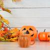 Ceramic Pumpkin Cup 400Ml Spill Proof Lid Coffee Mug Decorative Water Cup for Home Office Coffee Mugs Milk Mug