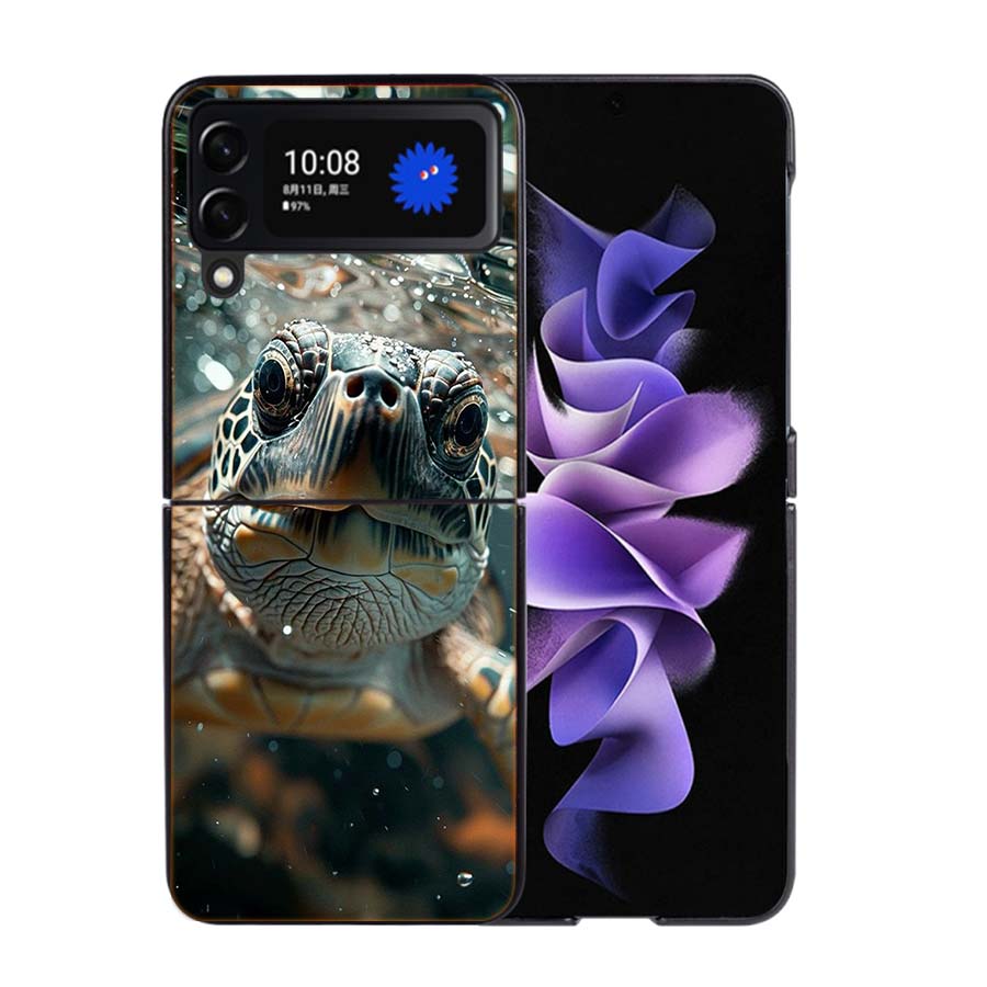 

Marine Organisms, Sea Turtles, And Animals Phone Case For Samsung Z Flip 7 6 5G Galaxy Z Flip4 Z Flip5 Z Flip3 Coque Black Hard Samsung Z Flip