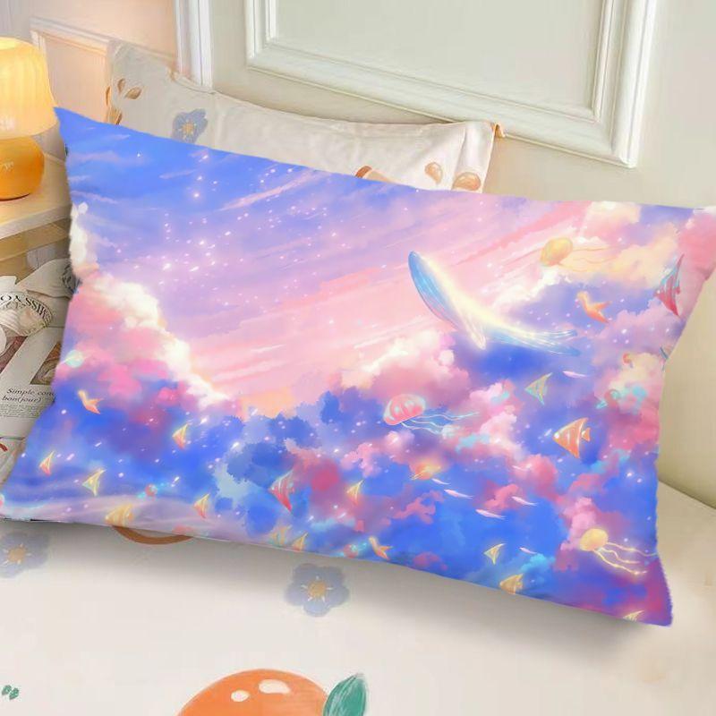 Ins-Style Ink Landscape Dormitory Pillow,Bedside Bedroom Pillow Gift,Nap Creative Living Room Sofa Cushion