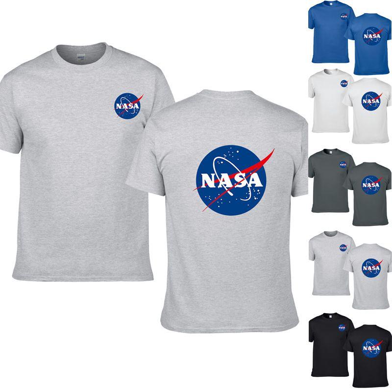 Logo Retro Nasa Vintage Look Space Short Sleeve Mens Cotton Tshirt Tee Tops