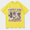 Funny Tummy Ache Survivor Raccoon Meme Tee Shirt Unisexs Women Loose Oneck Tshirts Fashion 90s High Quality Teenagers Cotton Tees