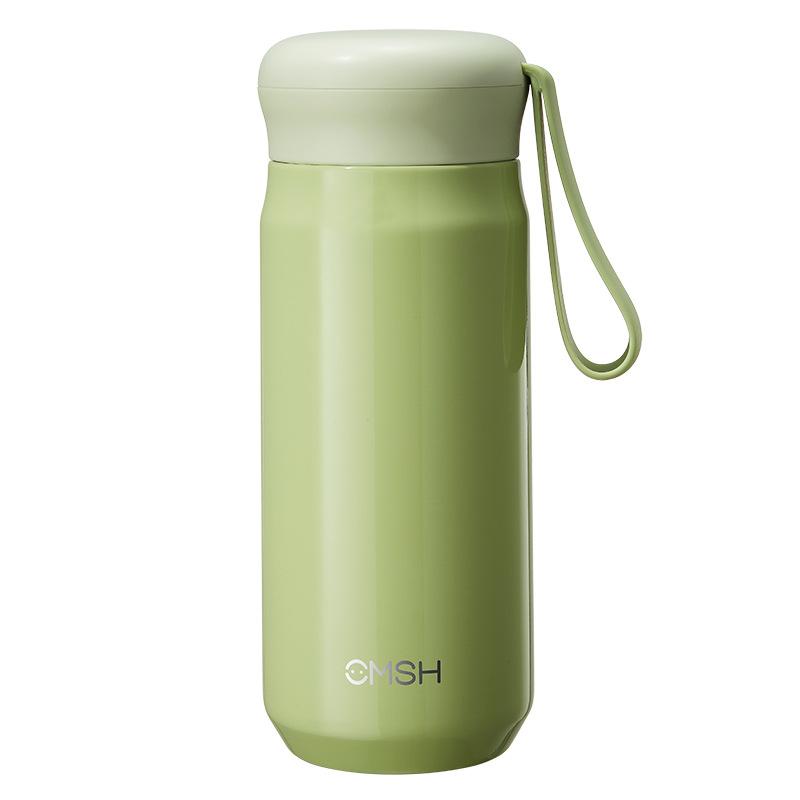 410/530ml Einfarbig Studenten Vakuum Wasserflasche Kind 304 Edelstahl Isolierte Becher mit Silikonseil