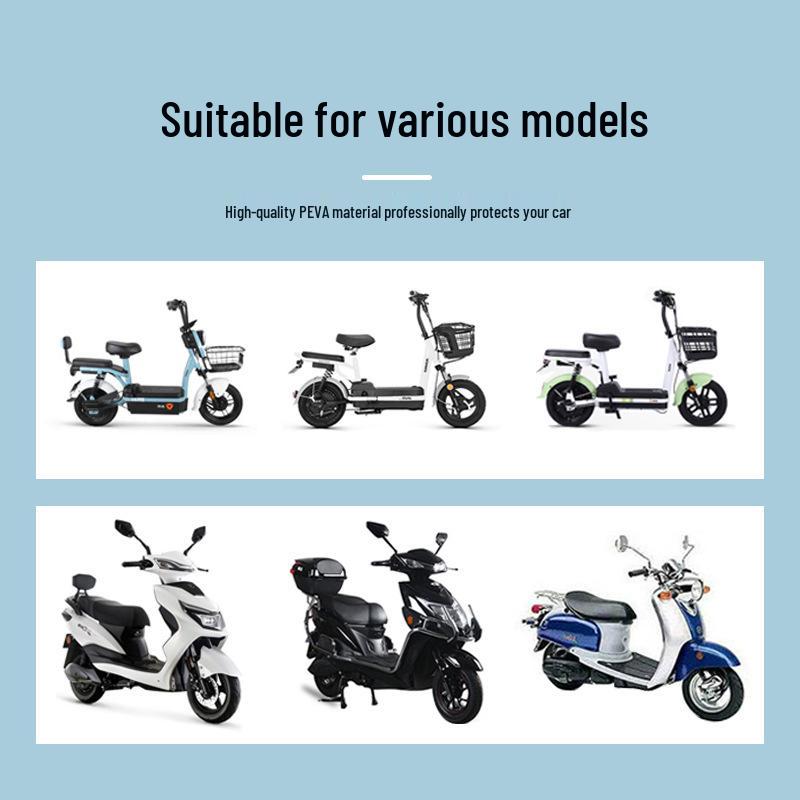 PEVA Transparente Regendichte Staubdichte Schmutzabweisende Abdeckung für Elektroautos und Motorräder