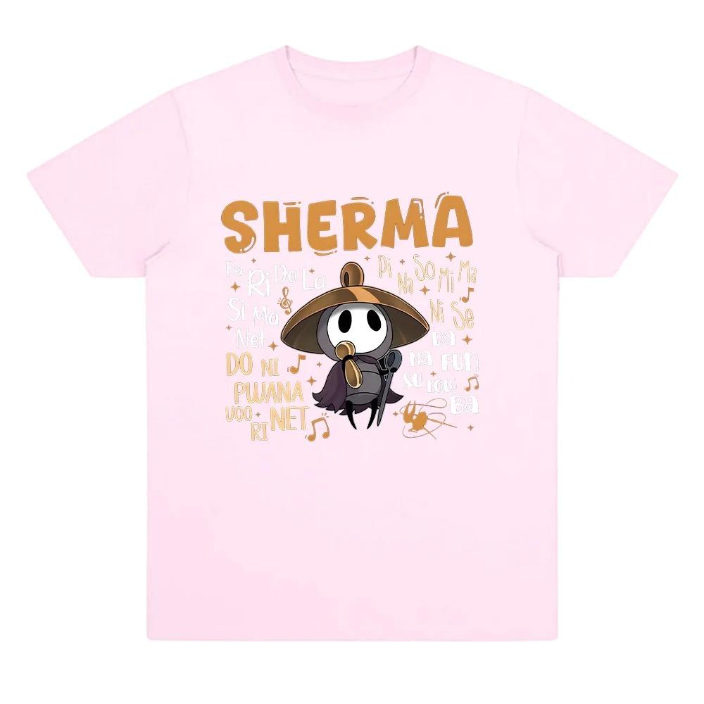 Sherma Song T-shirts Hollow Knight Silksong Funny Game Quote Tees Harajuku Cartoon Print T Shirts Short Sleeves Plus Size Loose