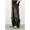 Street Retro Lumberjack Jeans Men's High Street Broken Hole Loose Straight Pants Straight Loose Jeans for Men Fashionable and Comfortable Pants
