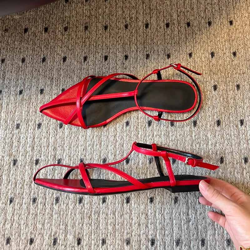 

Новые летние пляжные сандалии для женщин Элегантные туфли с открытым носком Платье Уличный стиль Женские балетки Сандалии 35 красный