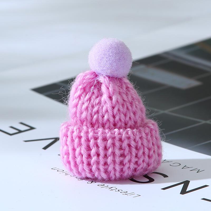 Korean Style Knitted Wool Hat with DIY Pompom Decoration - Mini Christmas Accessory