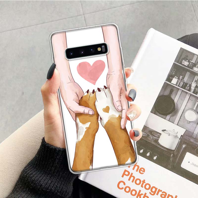 dog footprint Paw Phone Case For Samsung Galaxy S26 Ultra S23 S24 S25 Edge S20 FE S21 S22 Plus Soft Print Shell Cover Fundas Gal