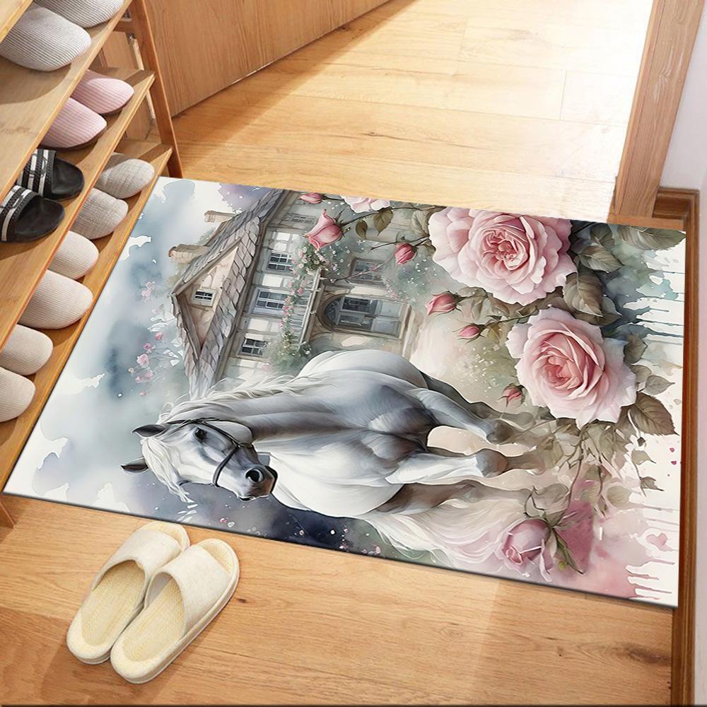 Horse Area Rug Perfect for Outdoor Entryway Bedrooms Decorate room Antislip Carpet Anime Office Decor Perfect Gift for Friends & Family