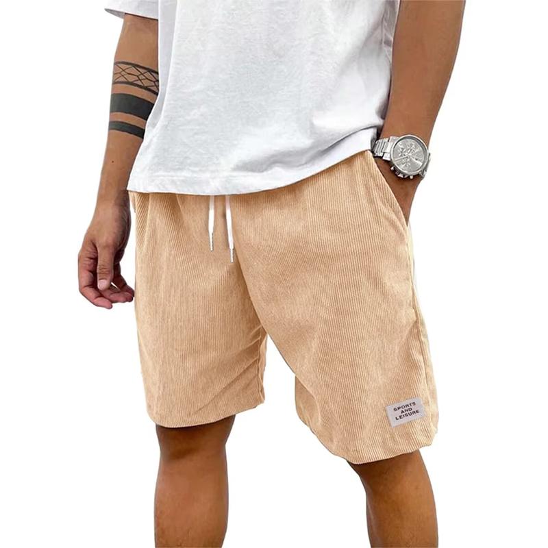 Summer Cotton Solid Shorts Men High Quality Casual Business Social Elastic Waist Men Shorts Beach Shorts Straight Five-point Pants Tooling Shorts Men