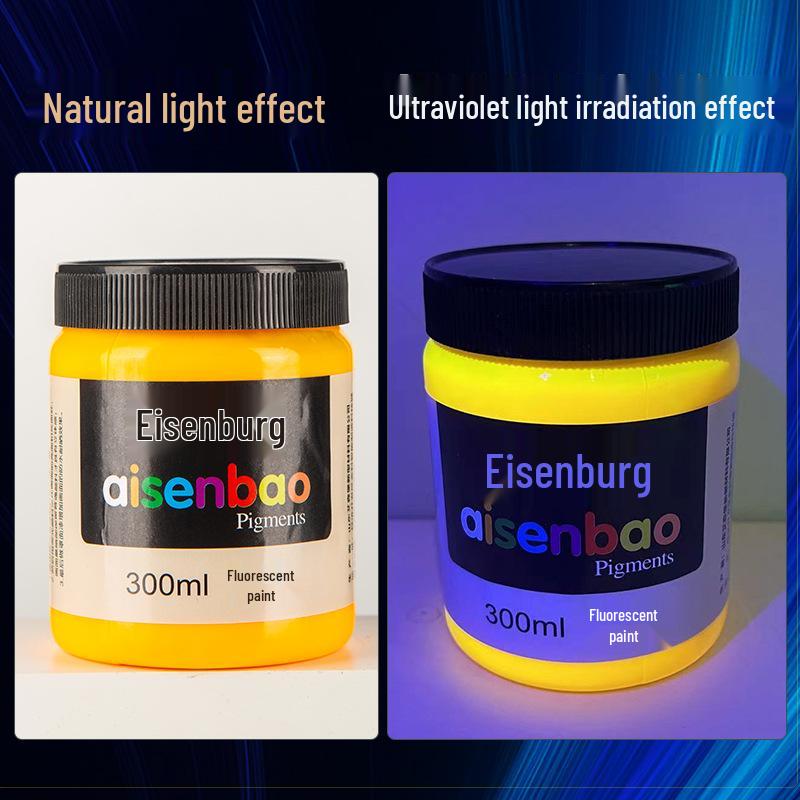 

Водостійка Супер Яскрава Фіолетова Флуоресцентна Акрилова Фарба для Світлового Графіті та Настінного Мистецтва 300ml золотий жовтий колір