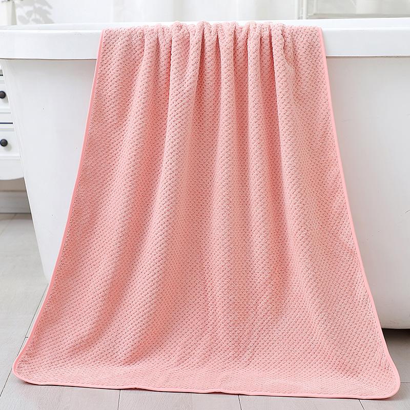 

Японское полотенце из кораллового флиса, вафельное полотенце с рисунком в виде ананаса, простое однотонное мягкое, приятное для кожи впитывающее хлопковое полотенце для лица 35*75cm розовый