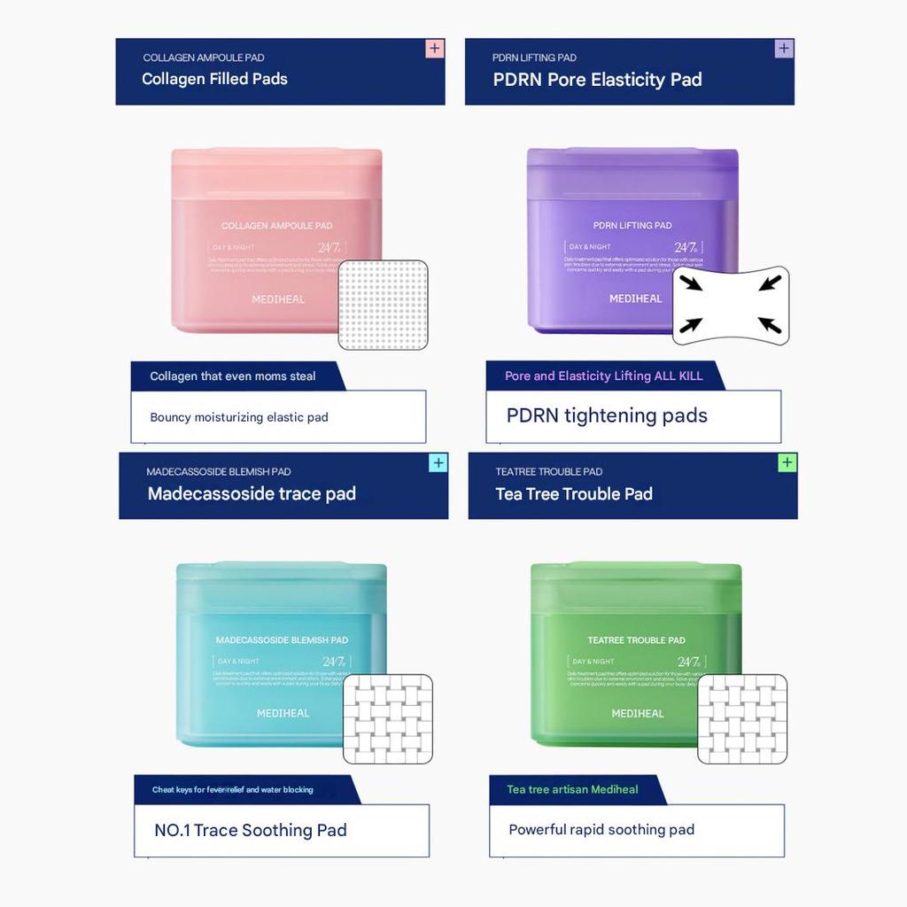 Mediheal 8 Types of Toner Pad 100 Sheets and Refill (20 Options)