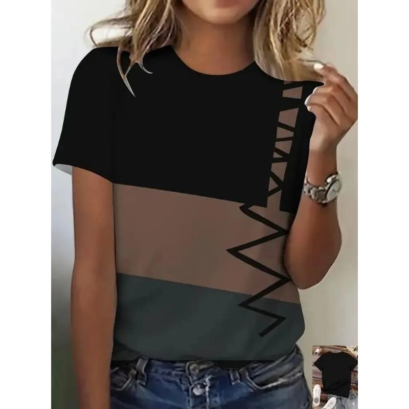 3D Printed Summer Women's T-Shirt Fashion Breathable Versatile Trend
