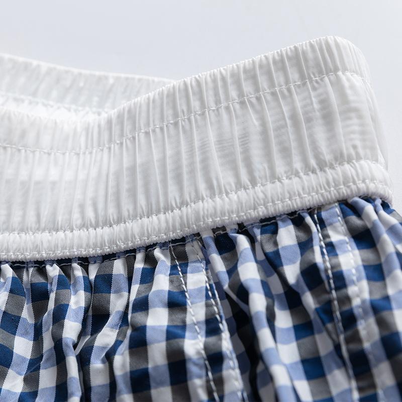 Men's Gingham Check Casual Shorts – Elastic Drawstring Waist Pocket Shorts for Summer Daily & Streetwear