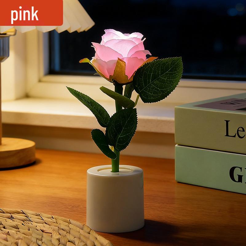 Grenzüberschreitende LED-Rosen-Nachtlicht - Valentinstagsgeschenk Blumentopf-Lampe für Atmosphäre und Kreativität
