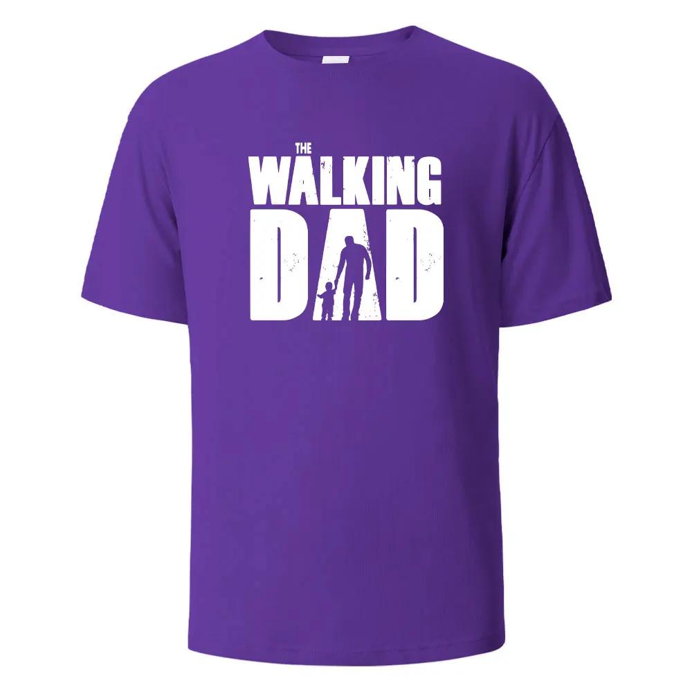 Camisetas Divertidas con Estampado Callejero The Walking Dad para Hombre Moda Verano Camiseta Holgada Oversize de Algodón Manga Corta Casual Hip Hop